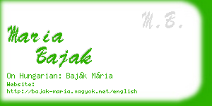 maria bajak business card